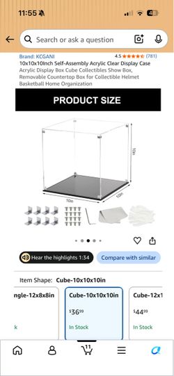 Clear Acrylic Display Box with Black Base