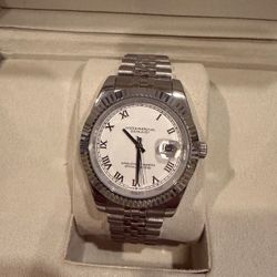 Mens Watch White Dial With Roman Numerals 