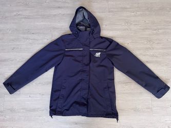 Lands' End Women's Squall Rain Jacket Size S (6-8) Dark Navy Blue Hooded Shell