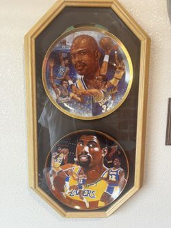 Magic Johnson And Kareem Abdul Jabbar Laker Collector Plates