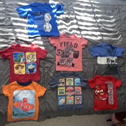 Disney boys size 4T tshirts. Have stains/piling/cracks/fading - see pics!