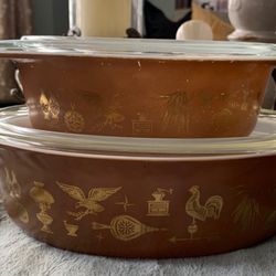 Pyrex Early American 045 & 043 casserole
