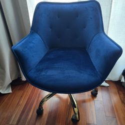 Blue Velvet office chair
