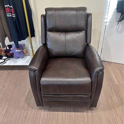 Brown Leather Power Recliner with USB