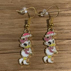 Daisy Duck Cartoon Character Hook Earrings 