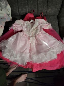 Girls Pink Formal Pageant Dress with Lace