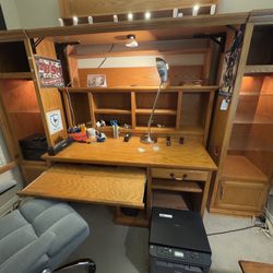 7 piece Oak Veneer Office Set