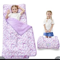 Lasoftan Toddler Nap Mat With Pillow And Blanket, Extra Large Rolled Napping Mats,Toddler Nap Mats For Boys Girls, Kids Sleeping Mat For Daycare, Pres