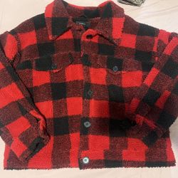 Teddy Sherpa Flannel Jacket FOREVER 21+ 