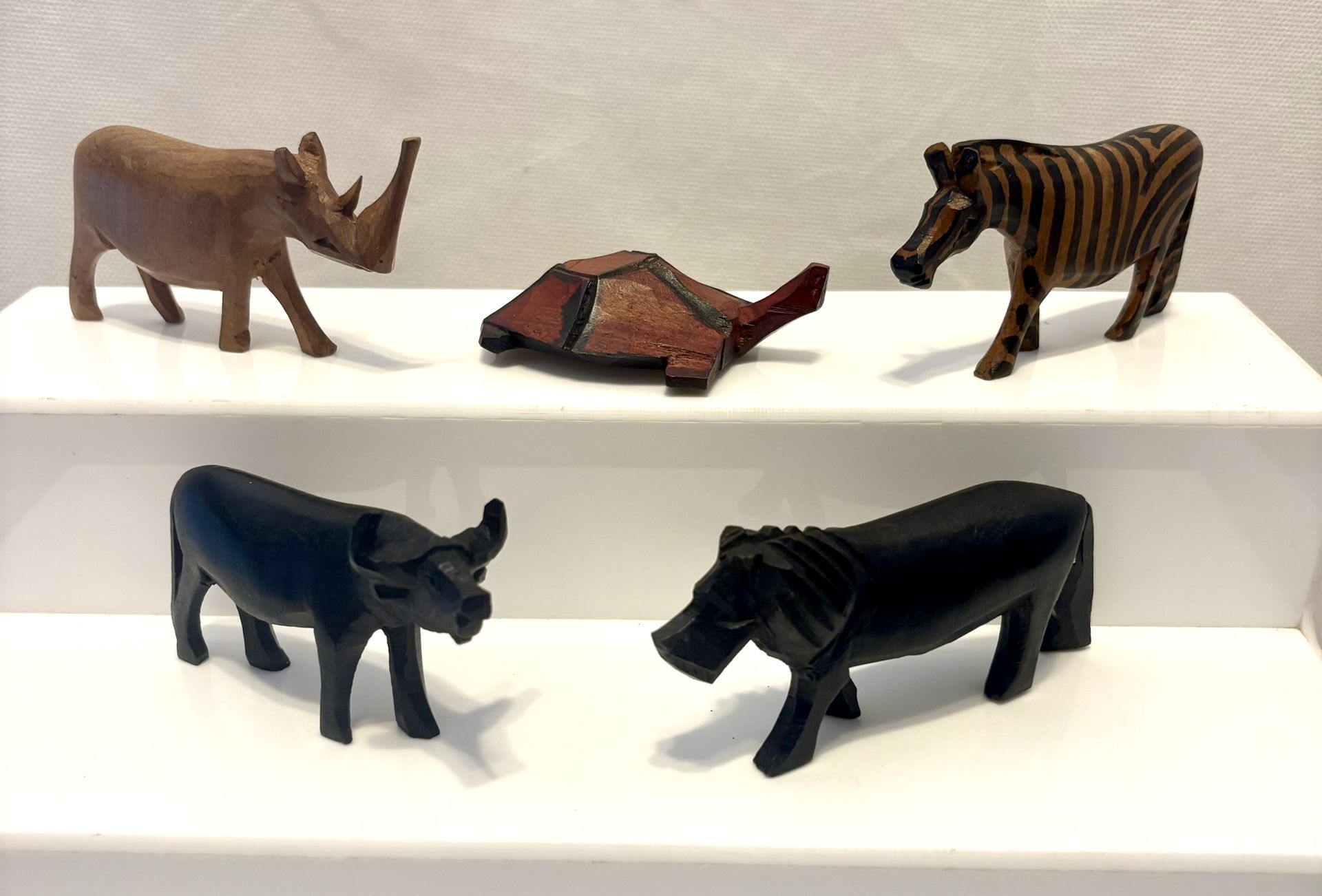 Kenyan Handcrafted Wooden Safari Animal Figurines (5)