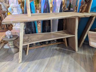 Tall teakwood bar table