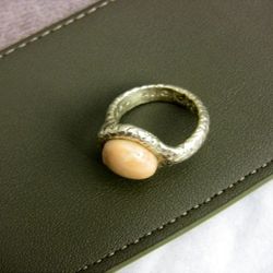 Conch Pearl ring on a 70%gold 30% silver electrum alloy setting.