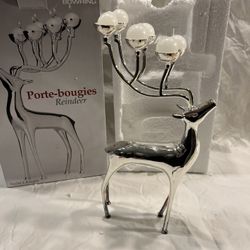 Silver Reindeer Candleholder