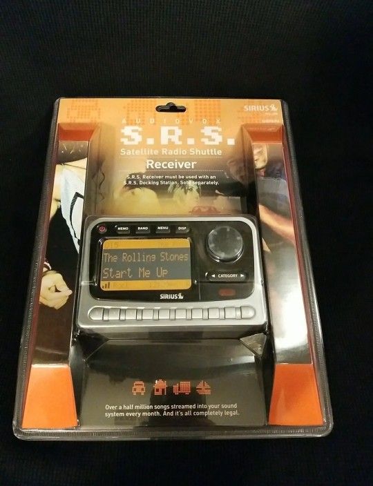 NEW! 2003 Audiovox S.R.S. SIRIUS Satellite Radio Shuttle MOBILE DOCK & RECEIVER