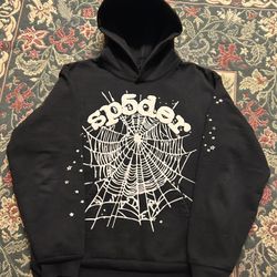 Used Black SP5DER Og Web Hoodie 