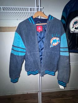 Suede leather jacket, Miami Dolphins vintage