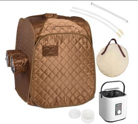 Folding Portable Home Sauna Steam Tent 2L Steam Pot, Brown - Health Care Essentials - Gift Ideas - Christmas Sale