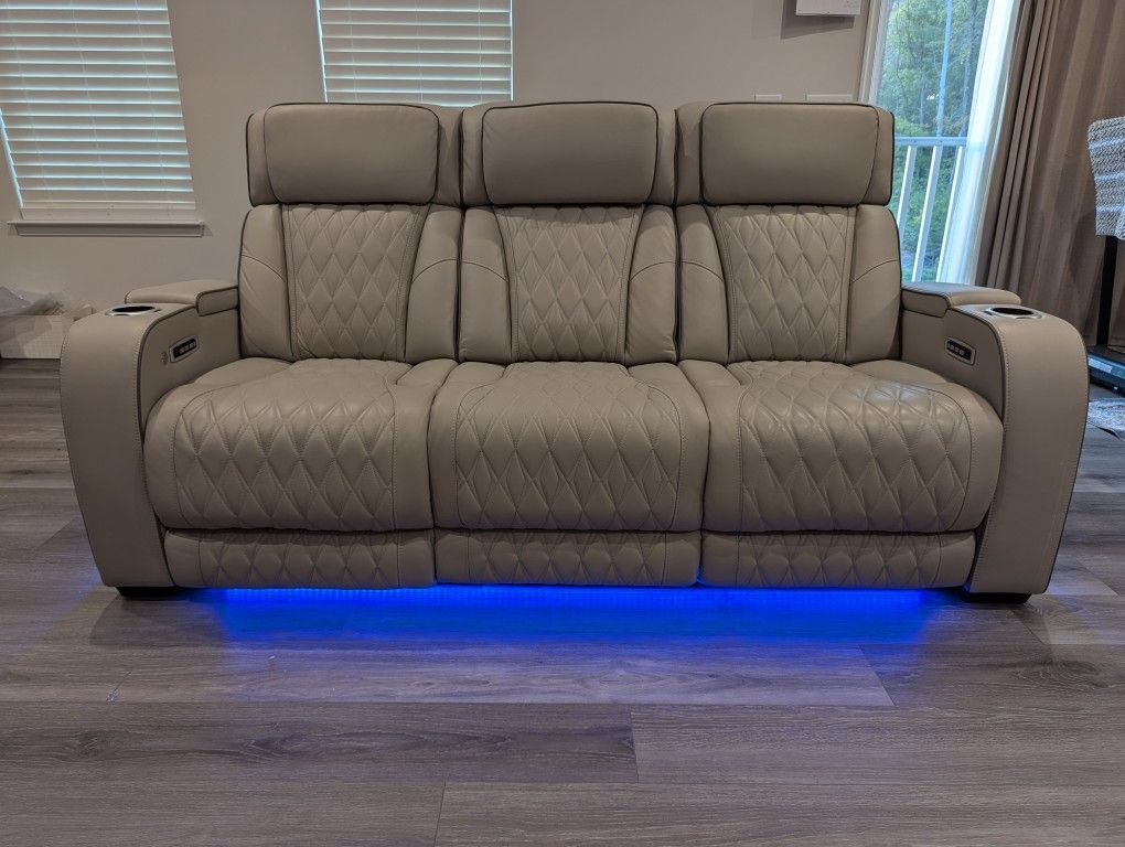 Dual Power Massage Heated Reclining Sofa And Love Seats