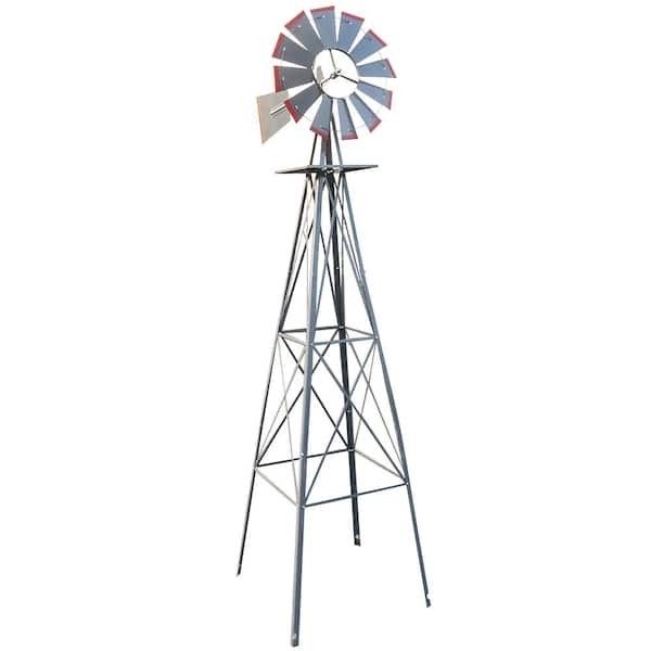8 ft. Tall Windmill Ornamental Wind Wheel