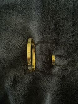 Cartie r  Bracelet  and ring / Pulsera y anillo gold / size 7/8