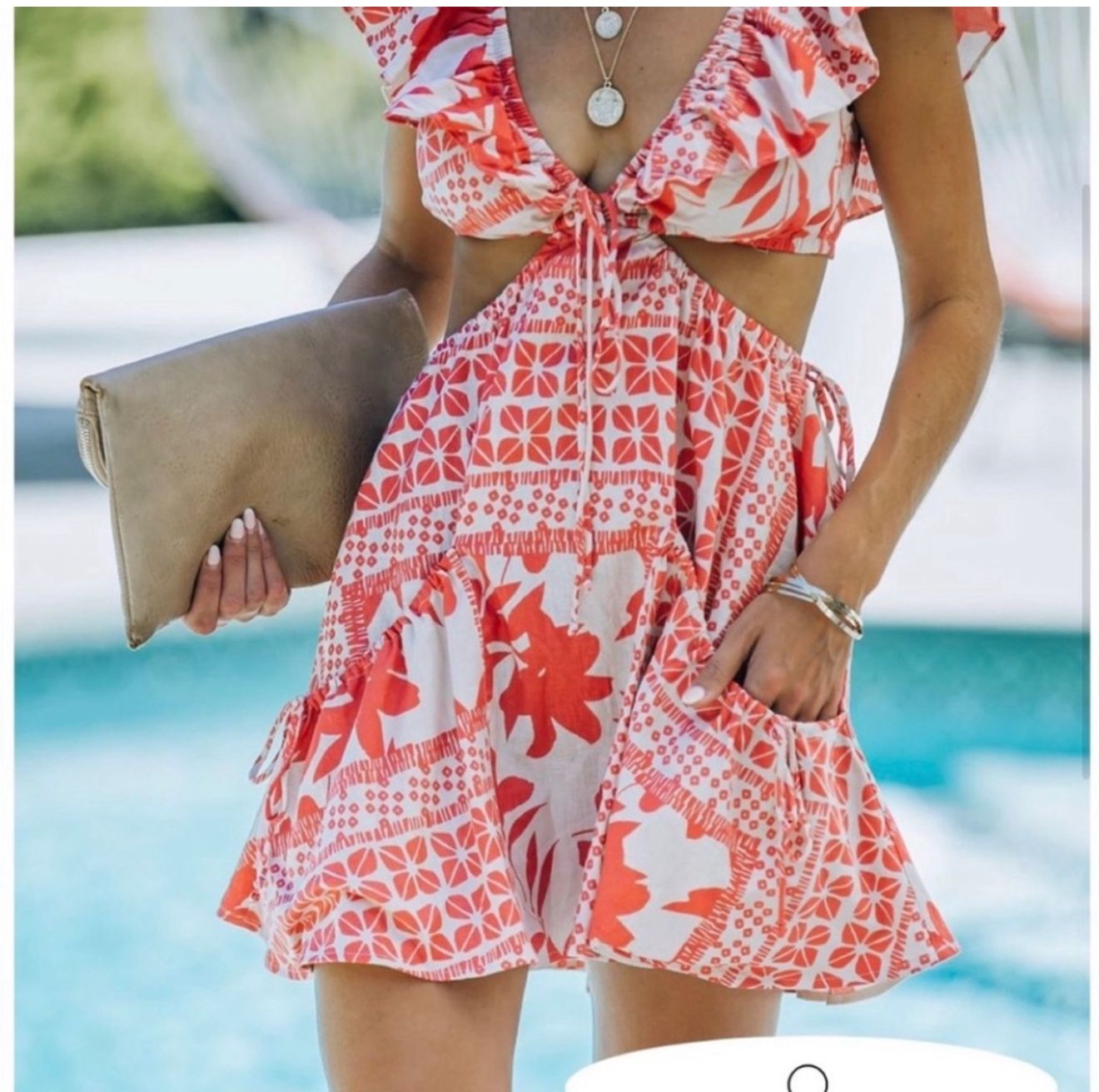 Vici Alesha Linen Blend Pocketed Cutout Mini