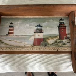 Nautical Lighthouse Towel/key rack and shelf