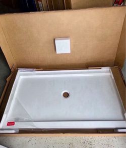 60”X32” Shower Base Pan Center Drain in White bath bathroom