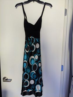 Teal and Black Party Dress