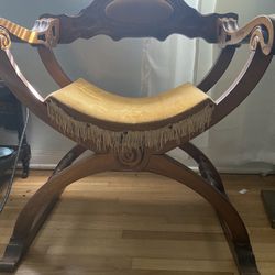 Vintage chair Surface Rust Seat And Back Real Wood 