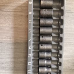 Snap On 3/8 Impact Sockets 6 Point Shallow And Deep 10-19mm
