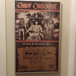 1989 Ozzy Osbourne autographed concert poster advertisement