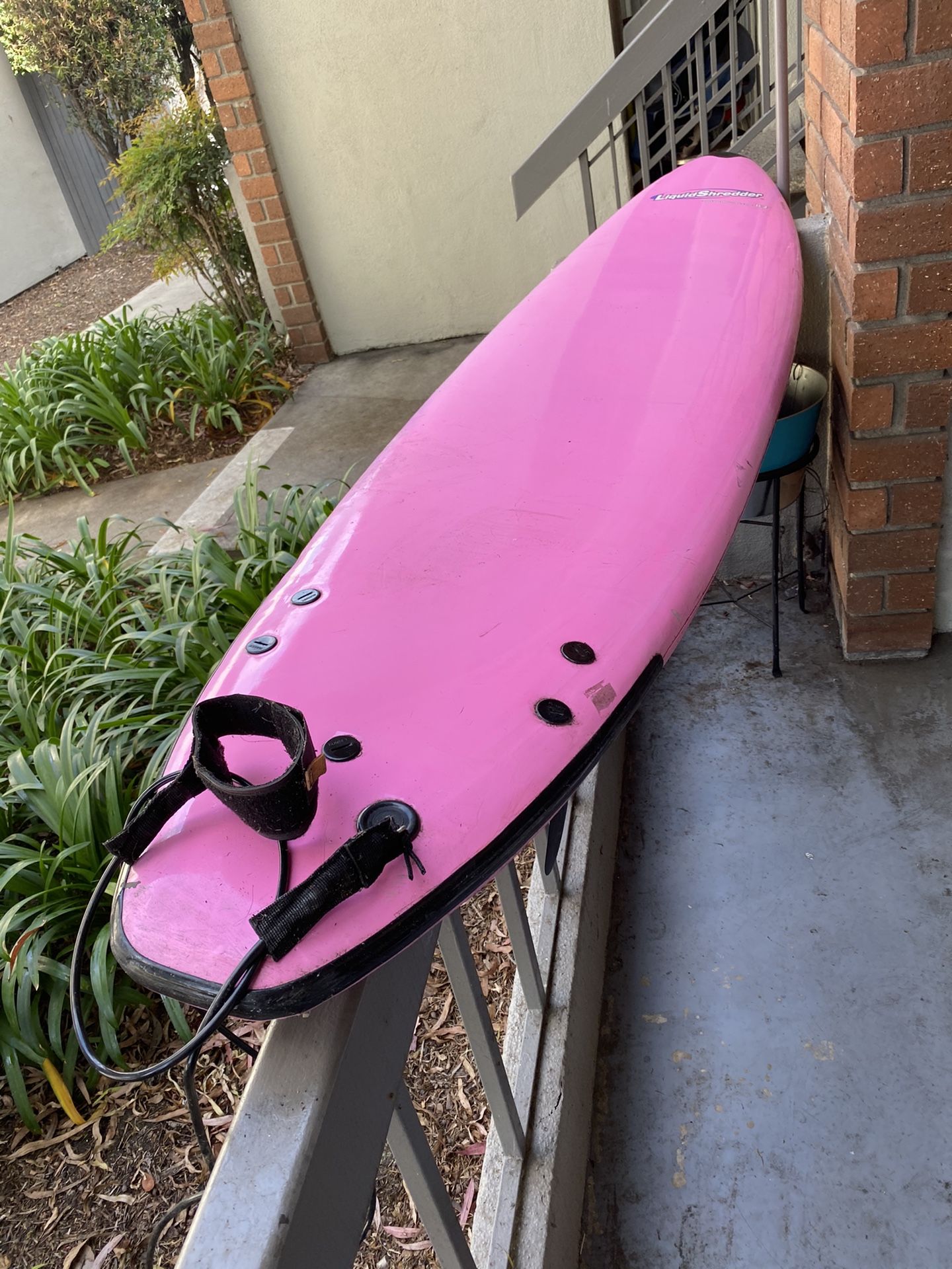 Pink Liquid Shredder 8’ 2” Long Surf Board