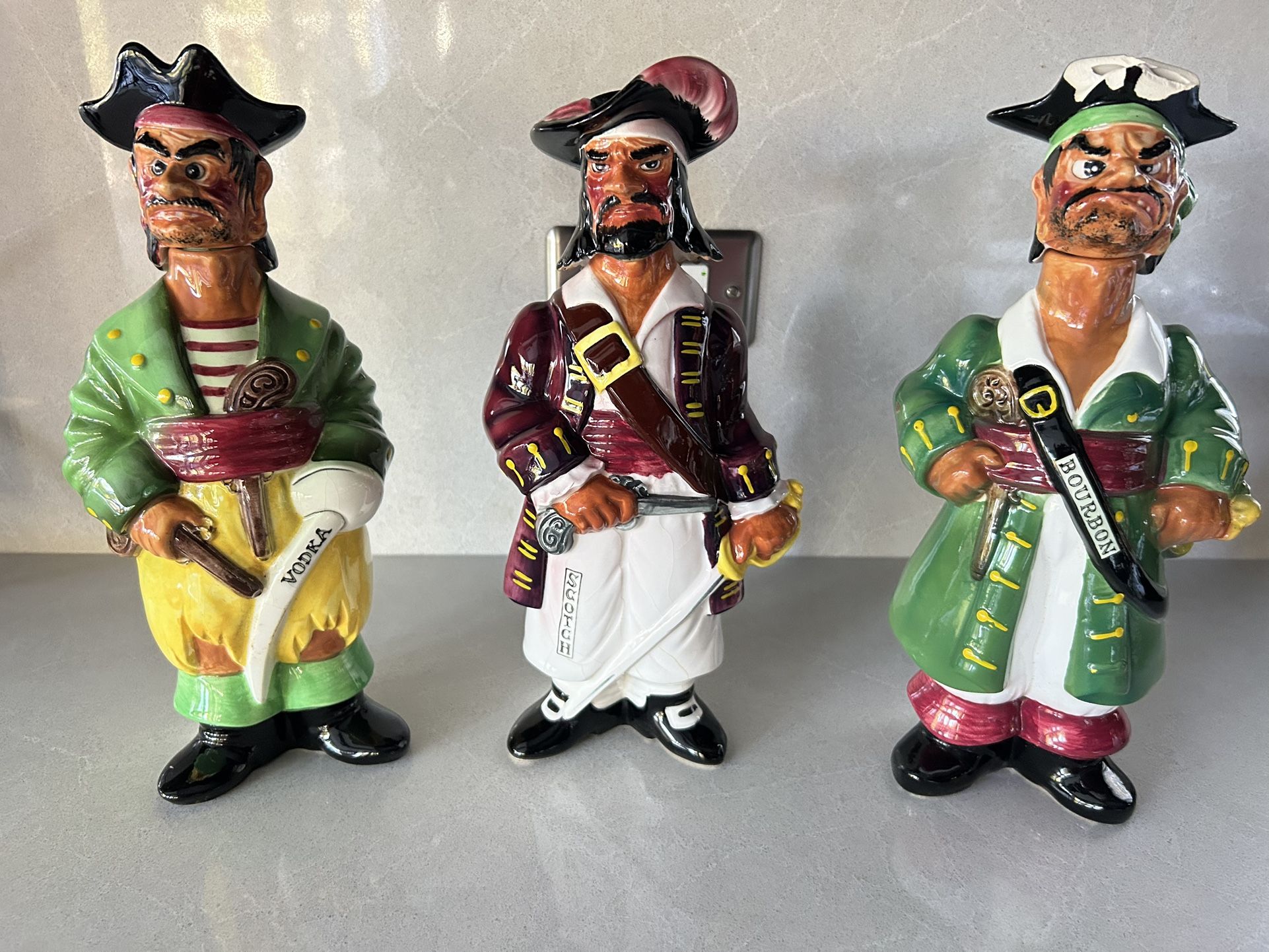 Three 1960S Swank Japan Ceramic Liquor Decanters