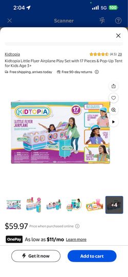 Kidtopia Little Flyer Airplane Play Set with 17 Pieces & Pop-Up Tent for Kids  Age 3+