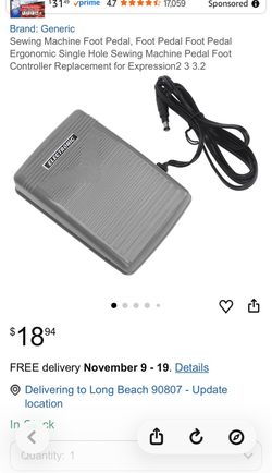 Electronic Sewing Machine Foot Pedal Controller