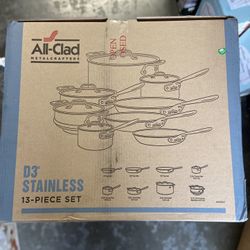 All Clad D3 Stainless steel 13 Pc Set 