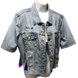 /re’formd/ apparel “ DRIP “ Short Sleeves Denim Jean Jacket 
