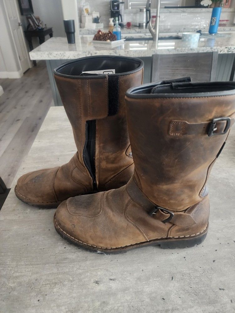 Mens Leather Motor Cycle Riding Boots