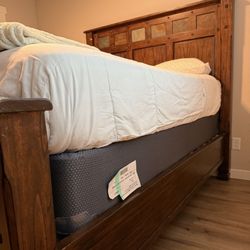 Queen Size Wooden Bed-frame, No Mattress Included