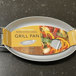BBQ Accessories/Non-Stick Oval Grill Pan (12.9” Long) [EE]