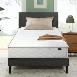Foam and Spring Hybrid Mattress [New Version], Twin, Medium Firmness, Durable Support, Certified Safe Foams & Fabric, Mattress in A Box