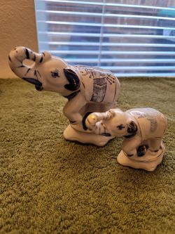 Blue & White China Elephants