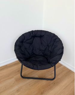 Black Folding Saucer Moon Chair