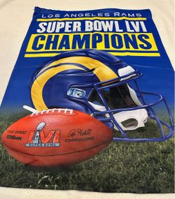 Large Los Angeles Rams Super Bowl LVI Champions Double-Sided Flag