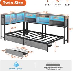 Twin bed frame with mattress