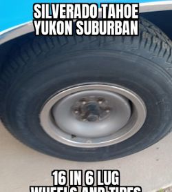 Classic 6 Lug Chevy Steel Wheel And Tire Set