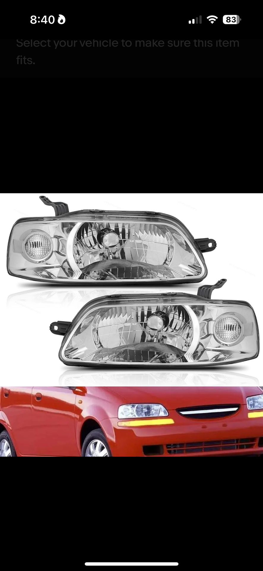 Chevy Aveo 2004-2007 Head Lights