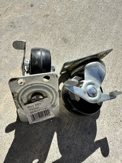 Set Of Two Rolling Casters With Brakes 2”