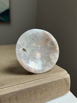 Small Druzy Flower Agate Trinket Dish ( D2.8" ) firm on price