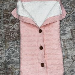 Newborn Swaddle Blanket Fleece Stroller Wrap Nap Sleeping Bag Stroller Sack - Velvet, Thick Knit Soft Warm Blanket - Toddler, Pink